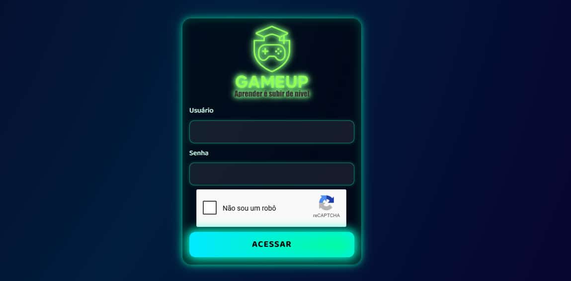 desenvolvimento de sistema web GameUp